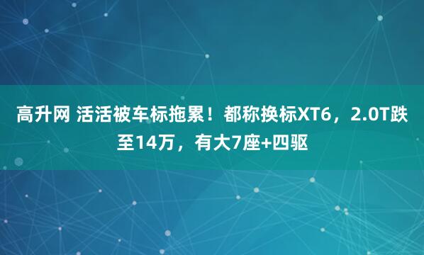 高升网 活活被车标拖累！都称换标XT6，2.0T跌至14万，有大7座+四驱